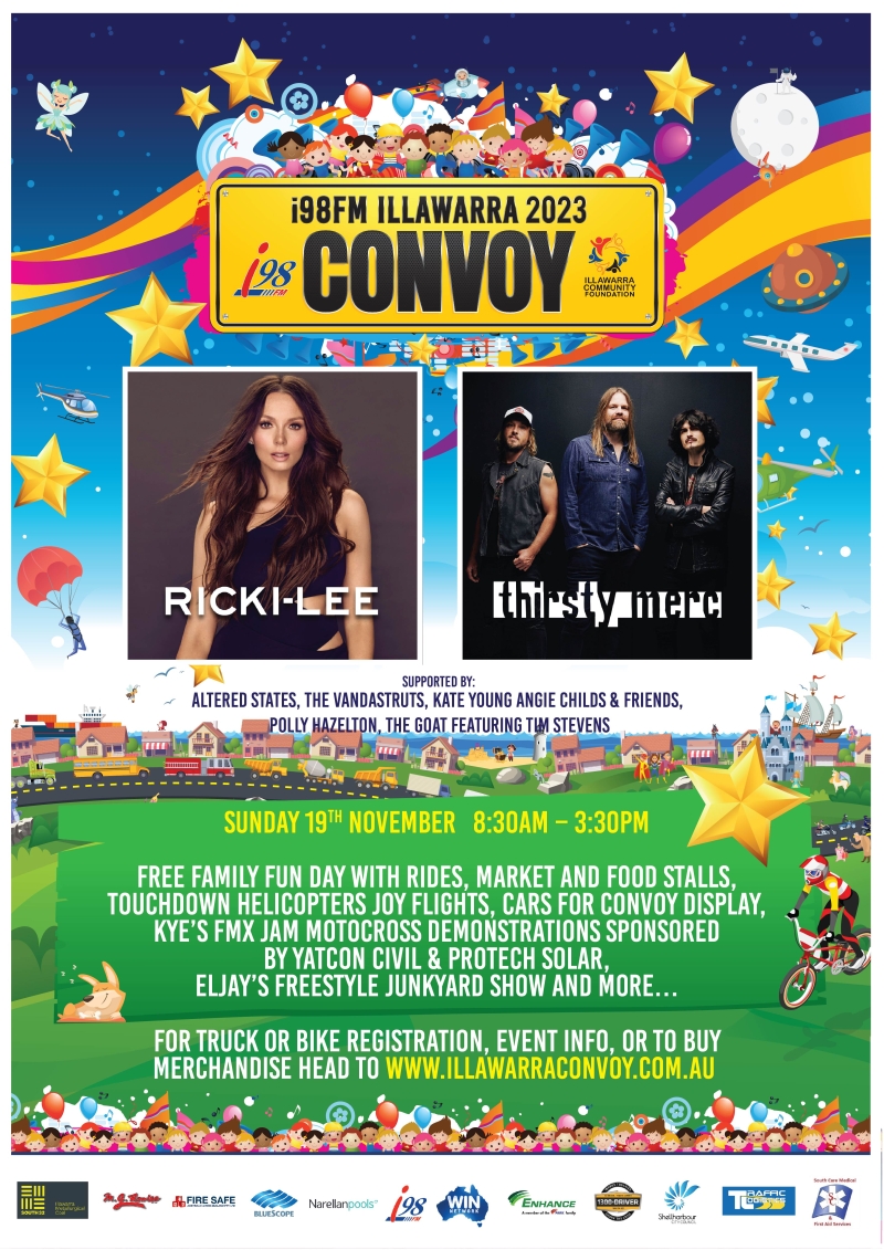 i98FM Illawarra Convoy announces artists for their Free Family Fun Day.