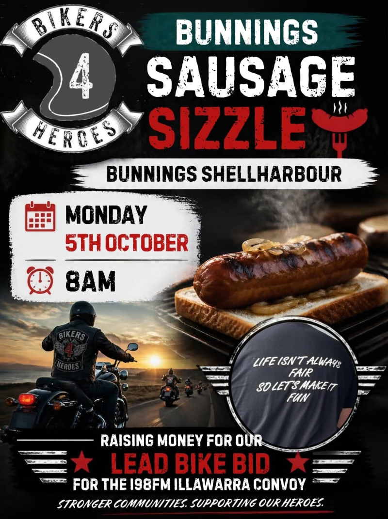 Bikers for Heroes Bunnings Suasage Sizzle