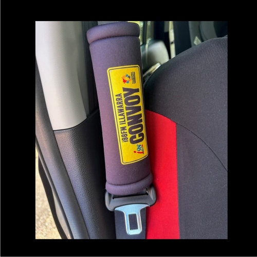 Sublimated neoprene Convoy seatbelt covers
