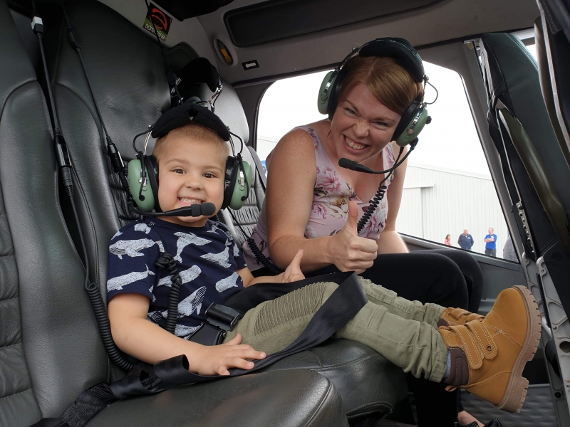 Zac supported by Convoy, and enjoys a ride in a helicopter!