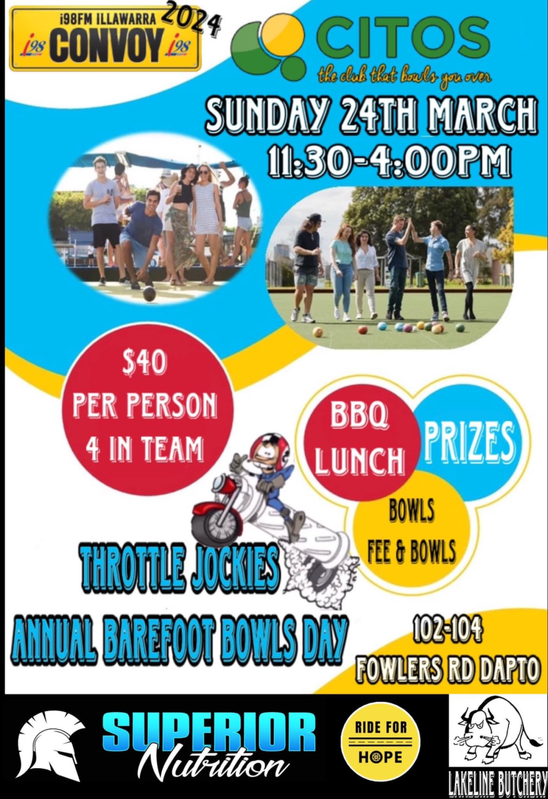 Throttle Jockies annual barefoot bowls day!