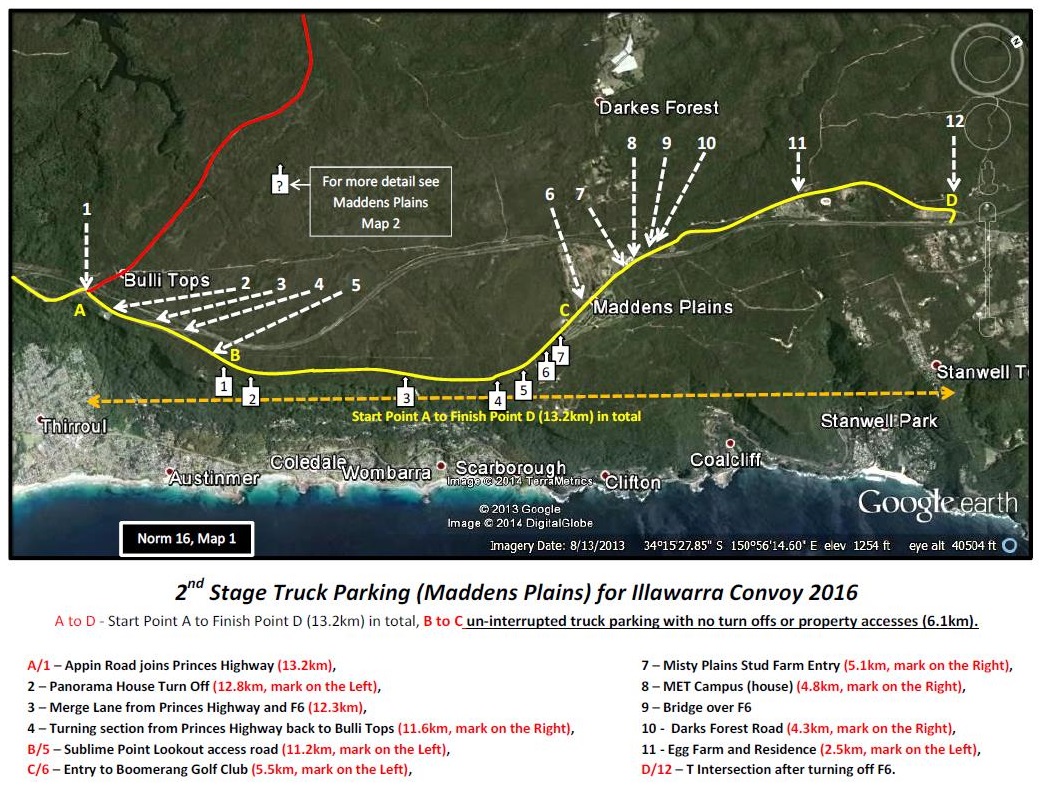 Convoy Route, start and finish locations and start times i98FM